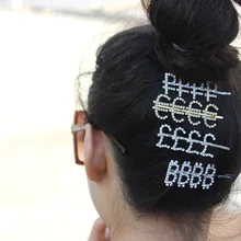 StoneFans$ рубль буквы со стразами заколки металлические заколки Заколки головные уборы аксессуары для укладки волос для женщин