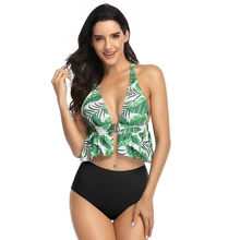 Сексуальный купальник бикини с высокой талией и рюшами, женский купальник, бразильский комплект бикини с пуш-ап, пляжная одежда для зрелых женщин, купальник для женщин