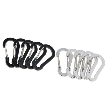

10pcs Mini Aluminum Wiregate Carabiners D Shape Spring Loaded Gate Small D Ring Carabiner Clip, Lightweight Hook Keychain
