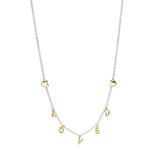 925 пробы серебряные ожерелья с подвесками для женщин модные ювелирные изделия подарок для девочки на день рождения - Окраска металла: 14