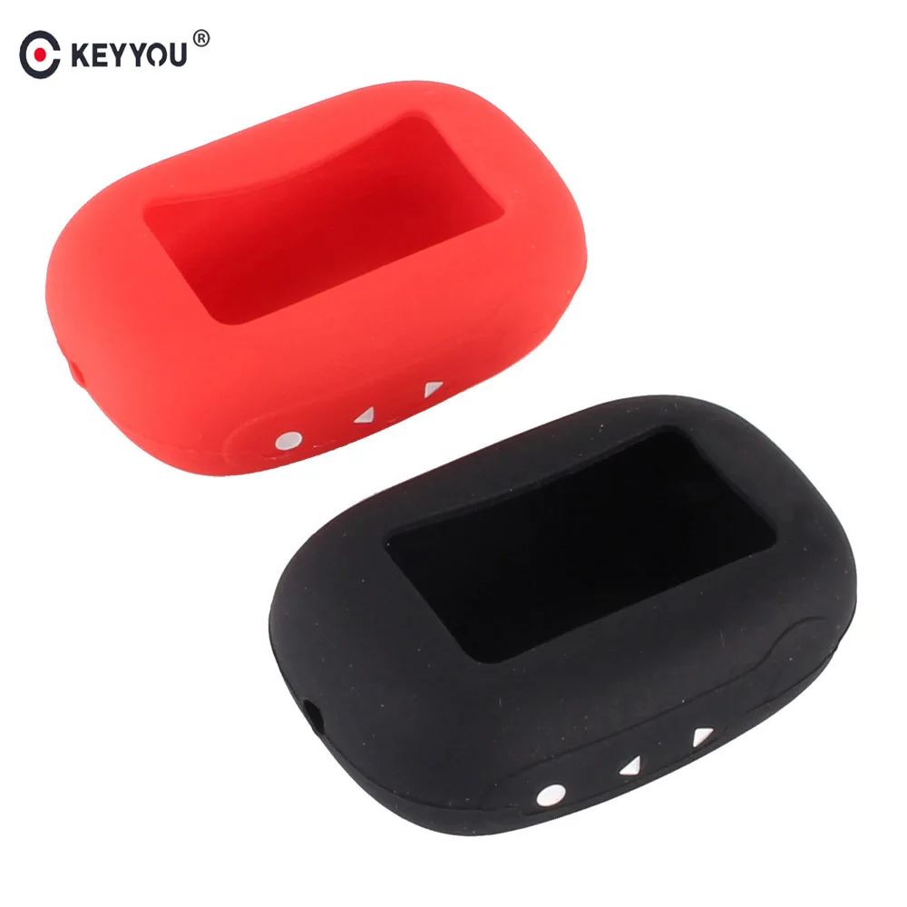 

KEYYOU Silicone Car Key Case Fob keychain Cover For Starline B92-94 Two Way Car Alarm Remote Controller A63 LCD Transmitter