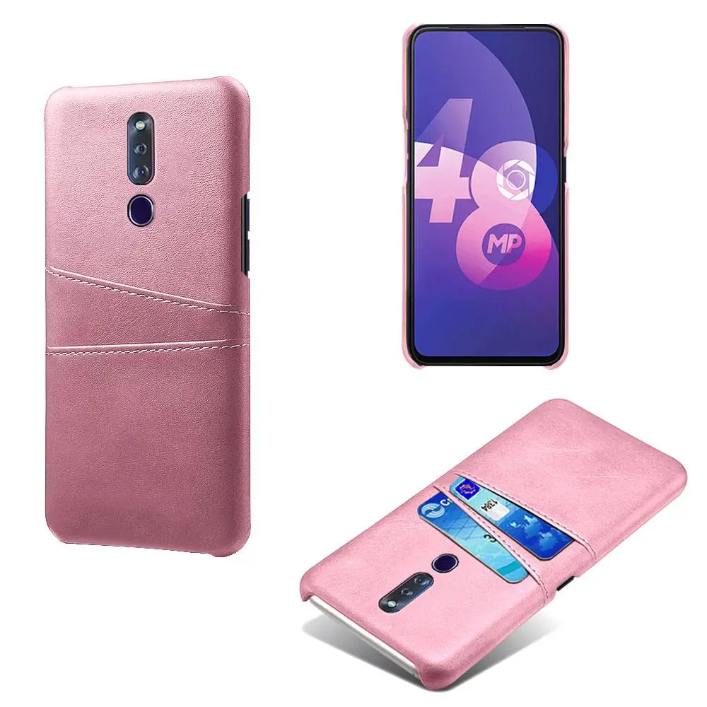 Высококачественный защитный чехол для OPPO F11 Pro A79 A71 A59 A53 A7 AX5S A5S A3S A1K чехол со слотами для карт из искусственной кожи+ PC чехол для OPPO F7 F5 Молодежные F1 плюс Капа - Цвет: Rose Gold