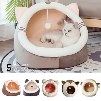 

Foldable Cat Pet Bed For Small Medium Pet Dog Soft Nest Kennel Kitten Bed House Sleeping Bag Pets Winter Warm Cozy House Cave