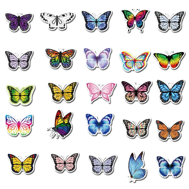 Details about   50pcs/pack Lovely Butterfly Label Stickers DIY Laptop Suitcase Motor Car Stic Hw 
