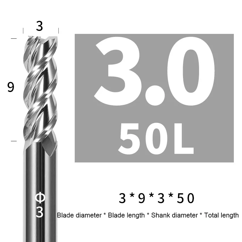 lathe spindle Carbide End Mill Aluminium HRC55 3F Milling Cutter Acrylic Wood Copper Plastic Cutting Tool CNC Maching Milling Tools Endmils bison lathe chucks Machine Tools & Accessories