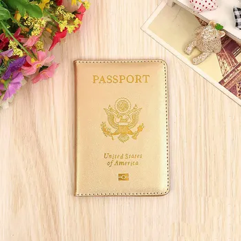 

1 PC America Passport Cover PU Leather Candy Color Glossy Passport Organizer Holder Women Men Card Case Protector Cover Dropship