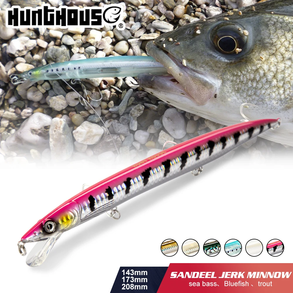 Hunthouse fishing minnow lure sandeel jerkminnow long casting minnow  floating pesca 143mm/14g 173mm/23g 208mm/33g for fishing