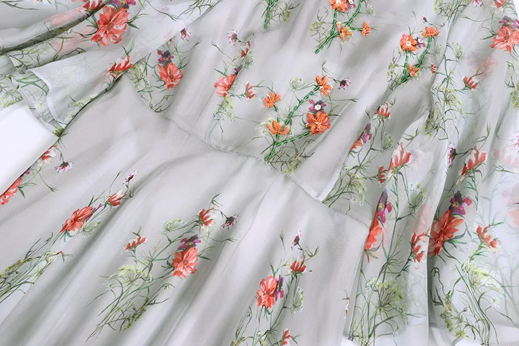 Серое шифоновое платье с цветочным рисунком для женщин летнее Брендовое длинное сексуальное платье для офиса и пляжа размера плюс Прямая поставка