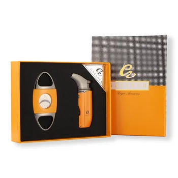 

GALINER Windproof 2 Jet Torch Lighter Butane Gas Lighter Metal Pocket Cigar Lighter Cutter Sharp Cigar Scissors