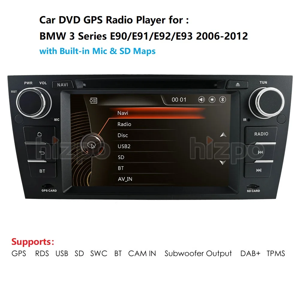 1din Автомобиль Радио DVD плеер GPS для bmw 3 серии E90 E91 E92 E93 2006 2012 7 дюймов сенсорный