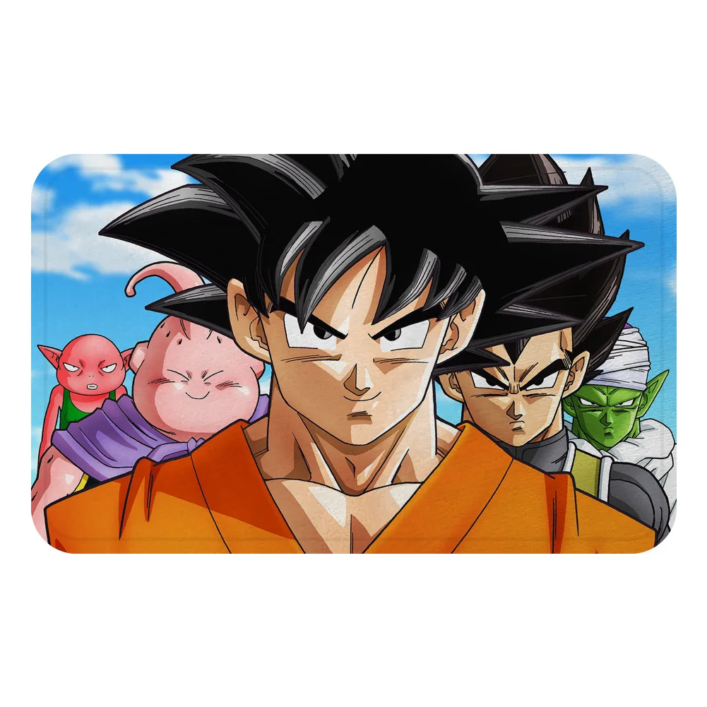 Dragon Ball Son Goku Япония мультфильм коврик с рисунком из аниме Ванна ковер декоративные Противоскользящие коврики комната автомобиль пол бар ковры домашний декор для дверей подарок - Цвет: Светло-желтый