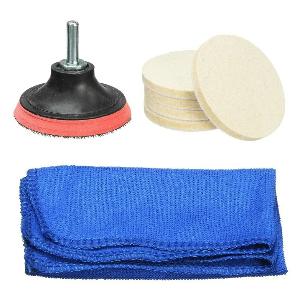 3\" Windscreen Scratch Remover Glass Polishing Pad +Drill Adapter For Rotar Car High quality