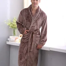 Осенне-зимний бархатный халат из кораллового флиса, утолщенный фланелевый Халат, мужские халаты для отдыха, одежда для сна, мужские халаты