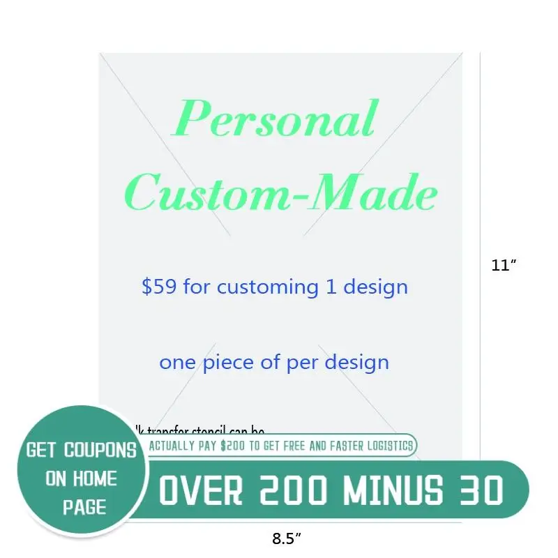 

Chalk Silkscreen Customed-Design Transfers for Unique DIY 8.5*11 inch