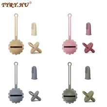TYRY.HU caja de almacenamiento de chupete de silicona para bebé, sin BPA, cepillo de dientes de dedo de silicona, accesorios para niños