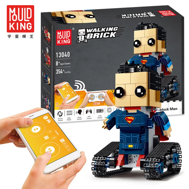 brick headz Smart avenger superman captain America spider-man robot controls children's toys