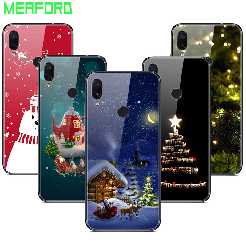 Рождественский чехол для телефона s для Xiao mi Red mi Note 8 6 5 7 Pro mi 8 mi 9 A2 Lite mi 9 SE 9t Pro 8 8A S2 8T 5 Plus чехол с закаленным стеклом