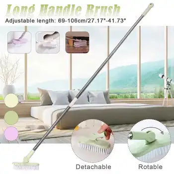 

Multifunction Cleaning Tools 2in1 Adjustable Long Handle Cleaning Brush with Removable Brush Toilet Bathroom Wall Floor Cleaner