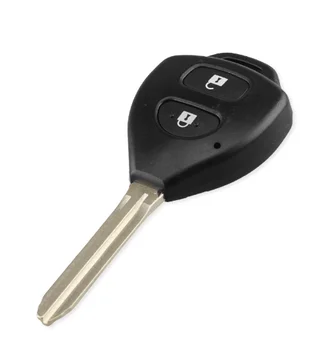 

ZXCFOR 2 Button Uncut Replacement FOR Plastic Remote Car Key Shell Cae Fob Blank Keys for Toyota Corolla RAV4 Toy43 Blade