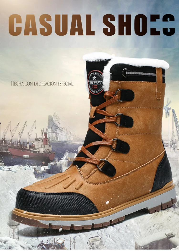 Winter Warm Fur Boots - Waterproof & Non-slip for Men - true deals club