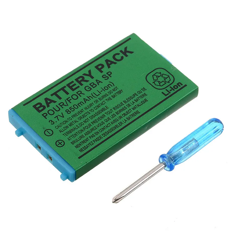 

Game Accessories 3.7V 850mAh Rechargeable Lithium-ion Battery With Screw-driver For Gameboy Advance GBA SP