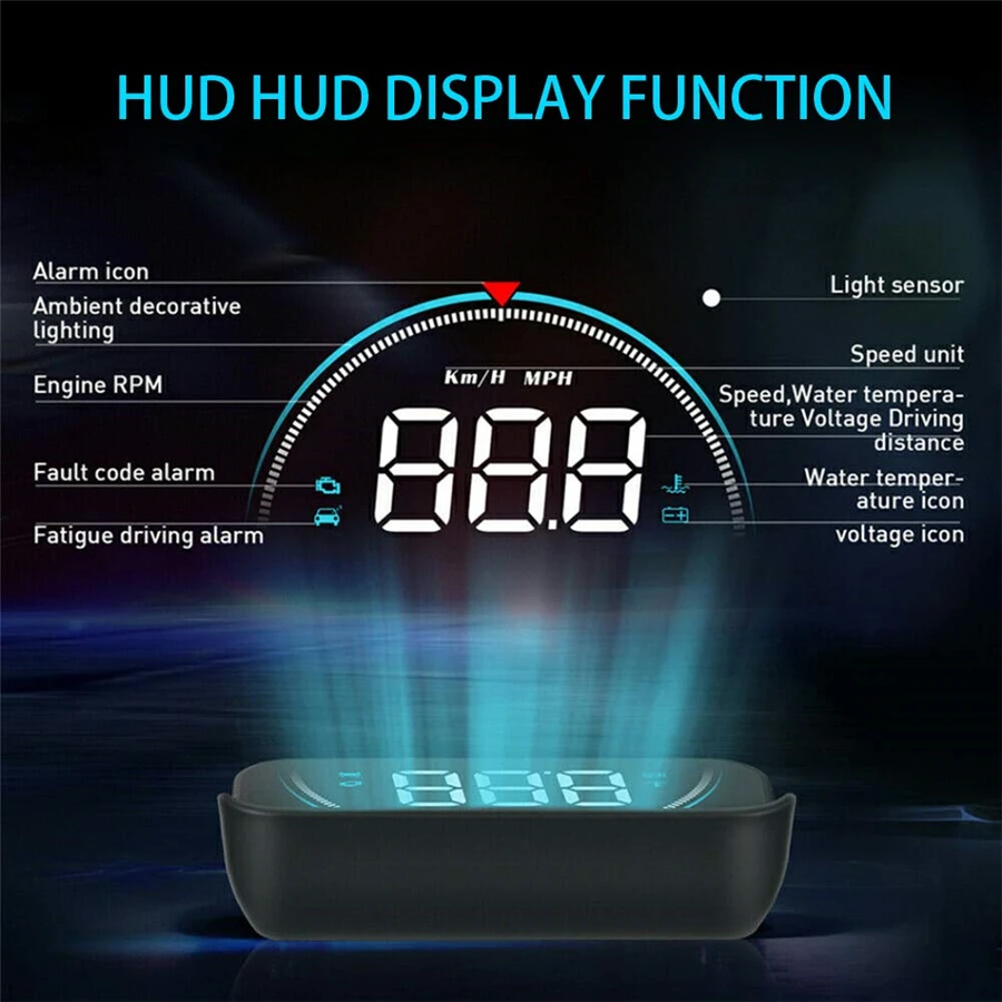 Автомобильный HUD Дисплей OBD2 II система Предупреждение о скорости и напряжении