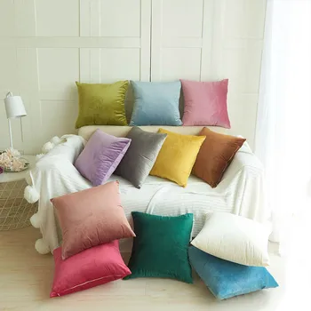 

Pillow case 45*45CM Nordic simple solid color velvet velvet texture pillowcase Home Hotel square decoration pillowcase