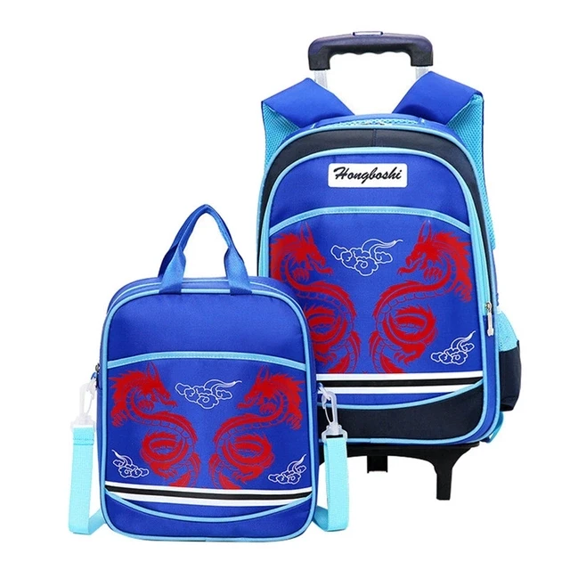 sky blue 2 wheels 2 шт./компл., детские школьные сумки, рюкзаки, 2/6 колеса, съемная школьная сумка на колесах, сумка для багажа, рюкзак для девочек и мальчиков, школьная сумка - Цвет: sky blue 2 wheels