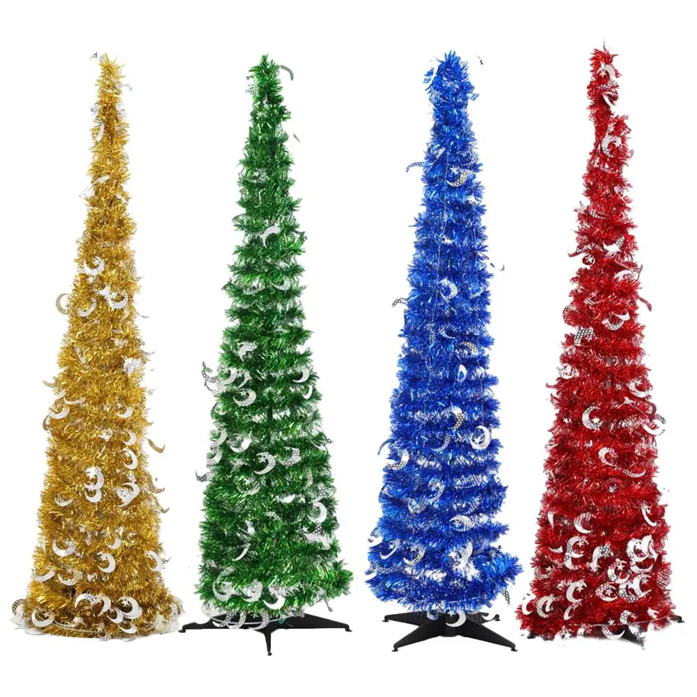 1.5m Folding Christmas Tree Collapsible Artificial Christmas Tree Ornaments For Party Christmas Decorations For Home