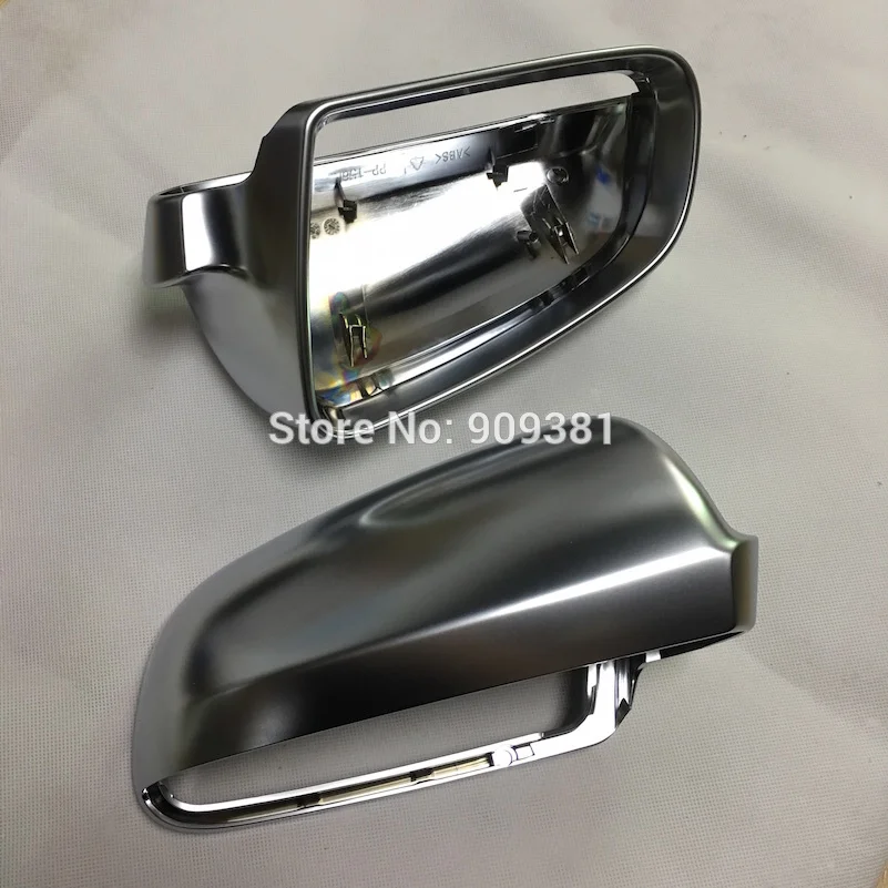 BODENLA Matt Chrome Mirror Cover Rearview Side Mirror Caps S Line For Audi A4 B6 B7 A6 C6 (2003-2007) S4