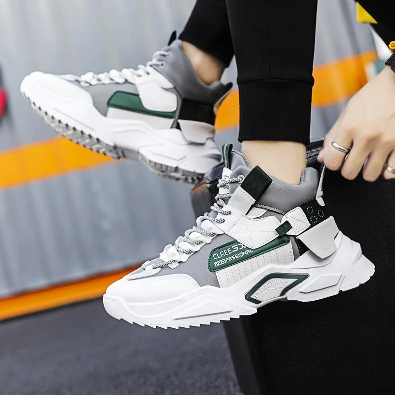 High Top Massive Chunky Sneakers Men Sport Shoes White Sports Shoes Men  Running Shoes Sneakers Gray Athletic Tennis Gym Gme-1225 - Running Shoes -  AliExpress