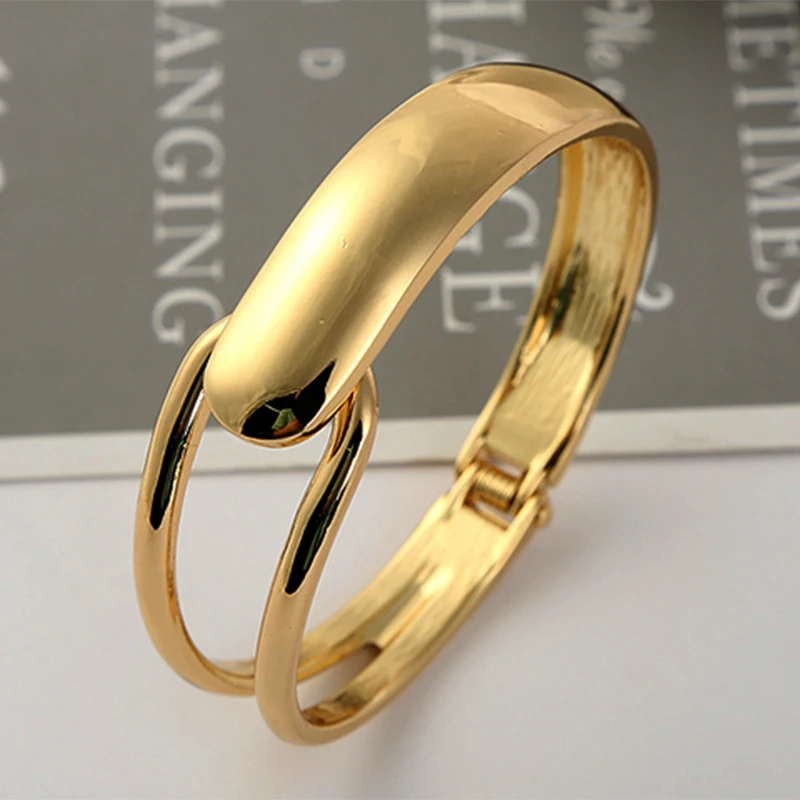 

Shiny Polished Alloy Hinged Cuff Bracelet Bangle