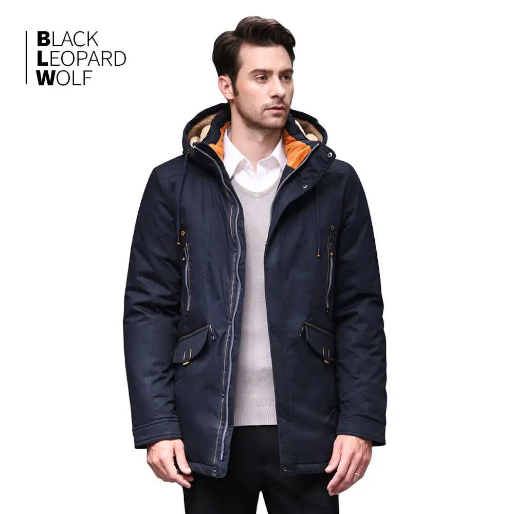 Blackleopardwolf 2019 Новое поступление зимняя мужская куртка с меховым воротником модное