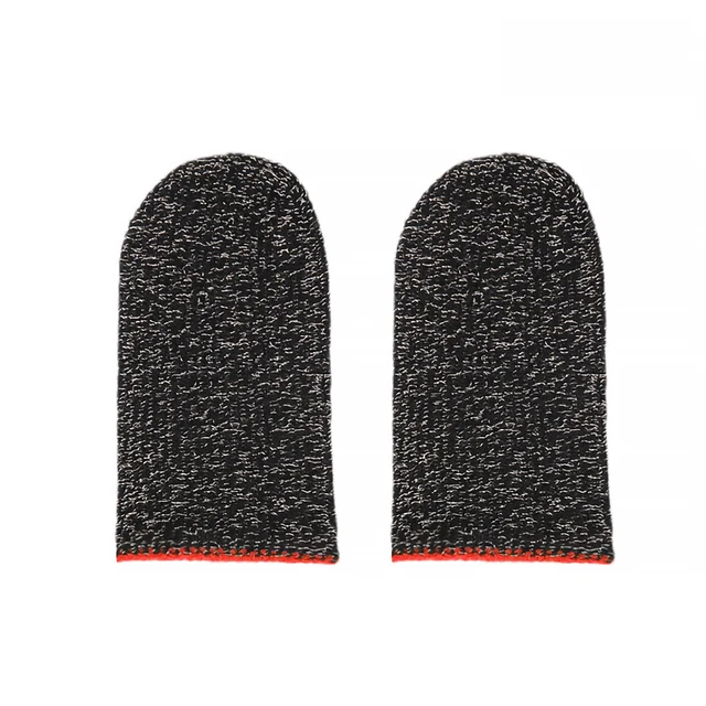 1pair Finger Cover Game Controller for PUBG Sweat Proof Sensitive Sweatproof Touch Screen Gaming Finger Thumb Sleeve Glove Red