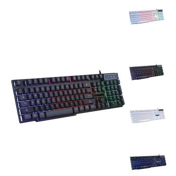 

GX50 Keyboard 3 Color/Rainbow LED Backlit USB Wired PC Desktop Laptop Computer Professional Gaming Keyboard