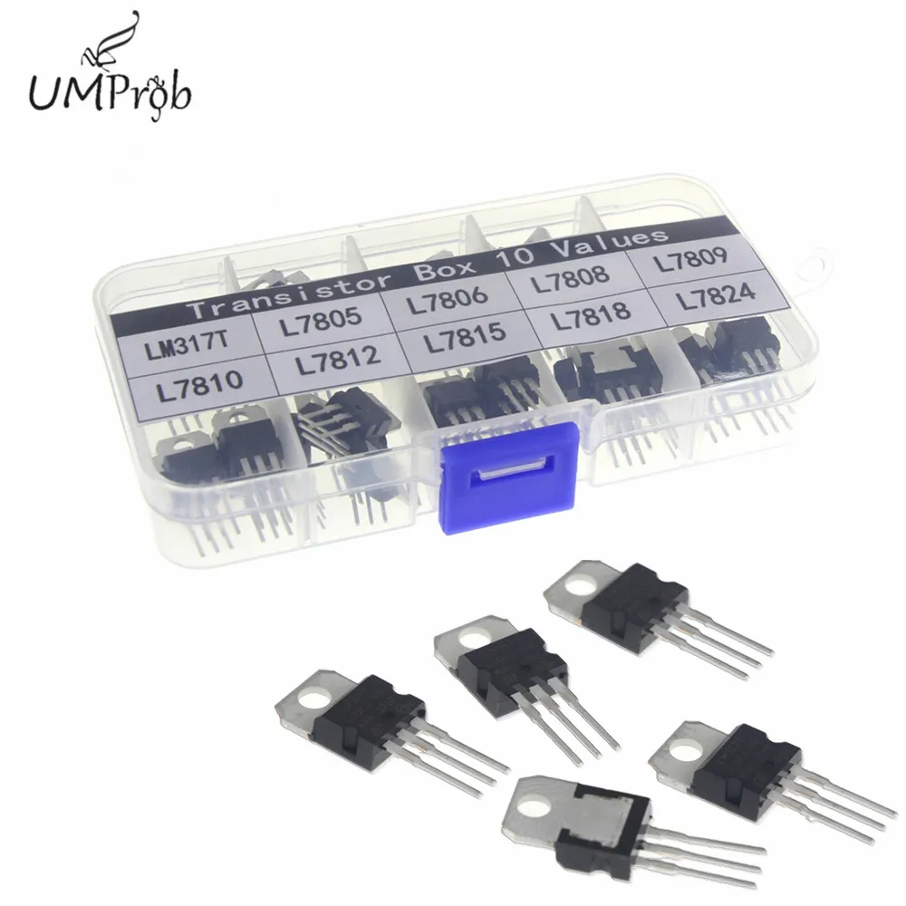 50 шт./лот LM317T L7805 L7806 L7808 L7809 L7810 L7812 L7815 L7818 L7824 транзисторный набор регуляторов Volatage