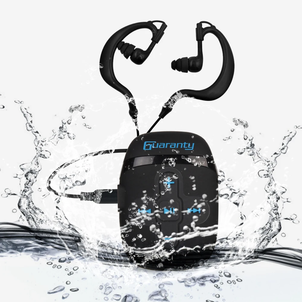 MP3 Player 8GB IPX8 Waterproof Music Player with Headphones Clip MP3 Player Design for Swimming Running Diving Sports