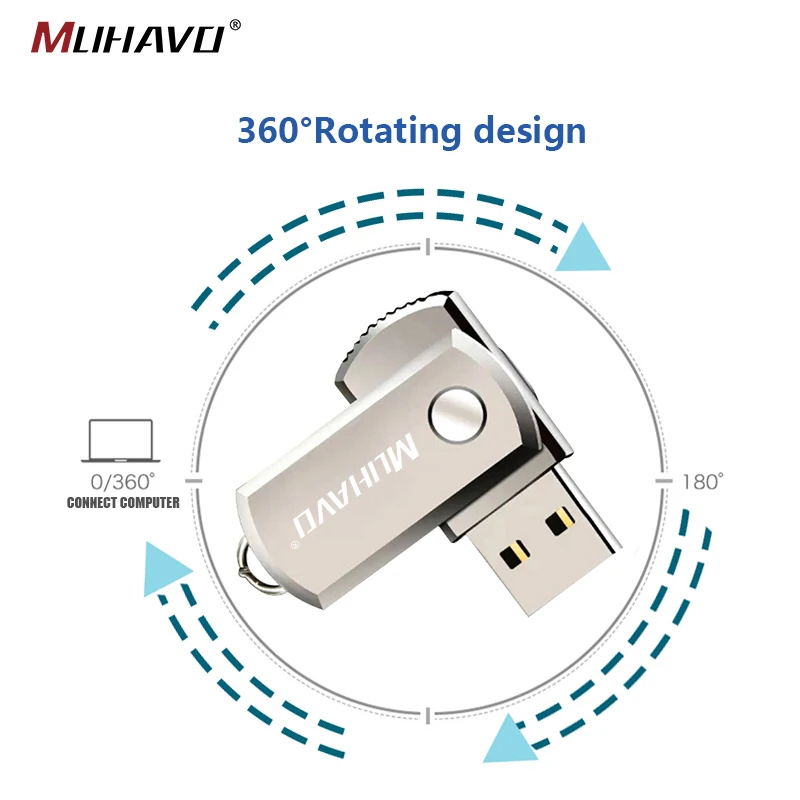 Металлический usb флеш накопитель 128 Гб 64 ГБ 32 16 вращающийся 8 4 2 0 с логотипом на