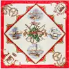 90*90cm Luxury Brand Women Silk Scarfs Sailing Boat Design Square Scarves Spring Summer Shawls For Ladies 5