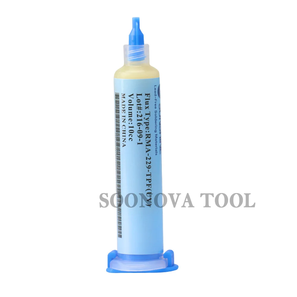 RMA-229-TPF(УФ) Бессвинцовая флюсовая Сварка масло No-Clean 10CC PCB PGA BGA SMD шприц флюс паяльной пасты Смазка ремонт сварки