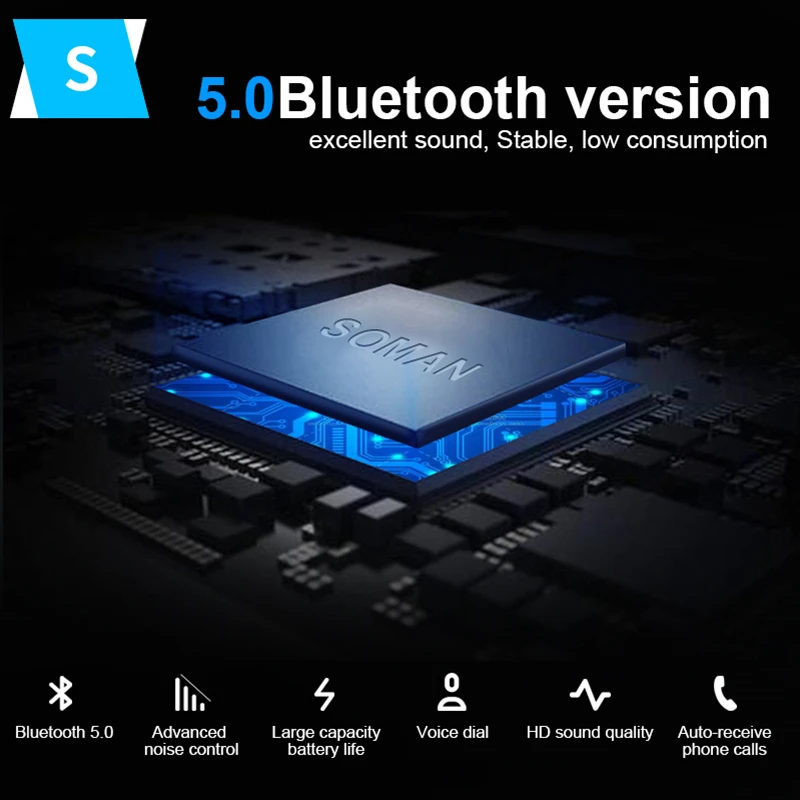 Гарнитура для мотоциклетного шлема SOMAN M1 универсальная водонепроницаемая Bluetooth