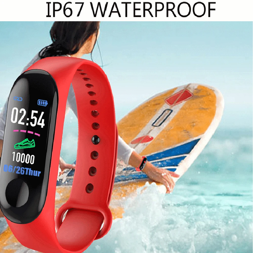  M3 Smart Bracelet Heart Rate Blood Pressure Health Waterproof Smart Watch M3 Bluetooth Watch Wristb - 4000411533699