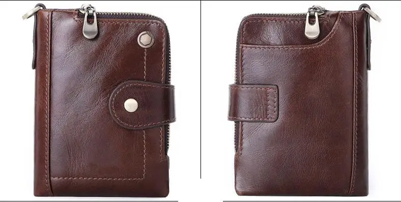 new Men ID/Credit Card Holder Bifold Front Pocket Wallet RFID Blocking Business card holder genuine leather