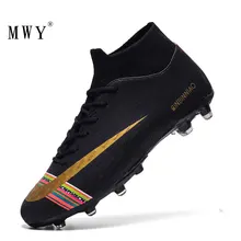 Мужские футбольные бутсы, Длинные шипы, кроссовки, мягкие, для помещений, для дерна, для футбола, детский футбольный бутсы, Прямая поставка, детская обувь