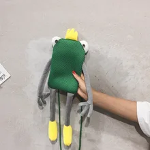 Стиль Женская сумка Японский Корейский мультфильм лягушка крутой Холст сумка через плечо кукла через плечо мобильный фон