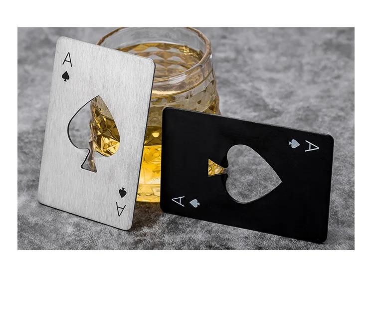 Брелок открывалка для бутылок игральные карты Ace of spades Пивные Крышки открывалка для бутылок Персонализированная нержавеющая сталь инструмент бар
