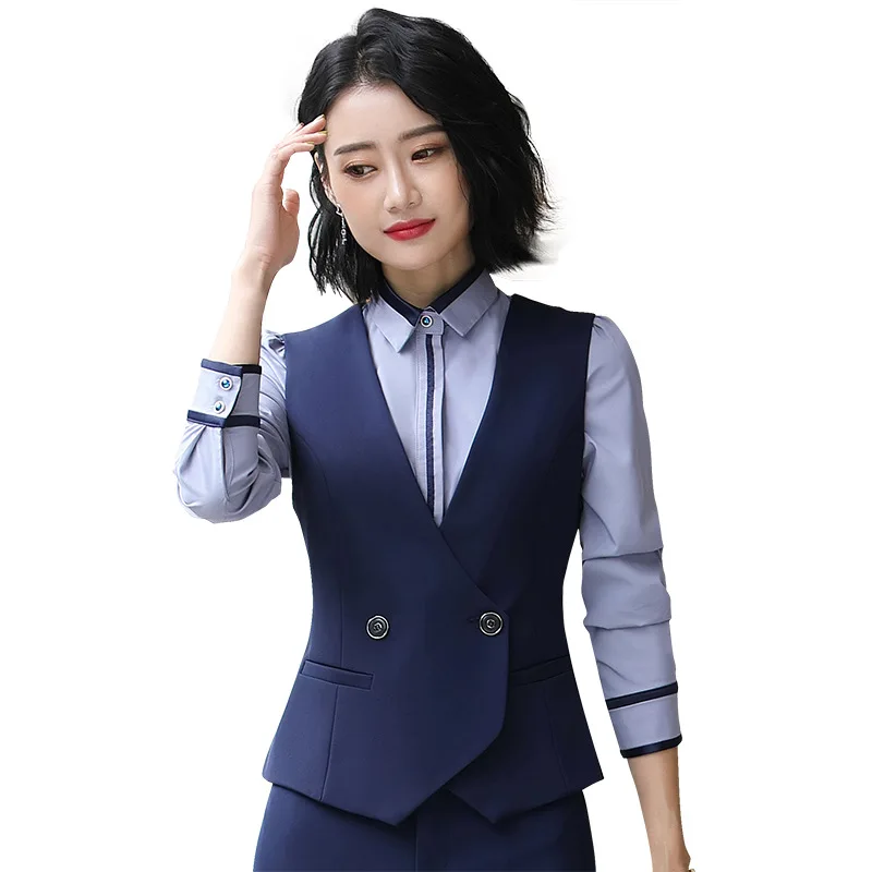 

Ladies Work Wear Uniform Vest Slim V-Neck Formal Sleeveless Jacket Women Office Black OL Waistcoat Vest Gilet V-Neck Outerwear