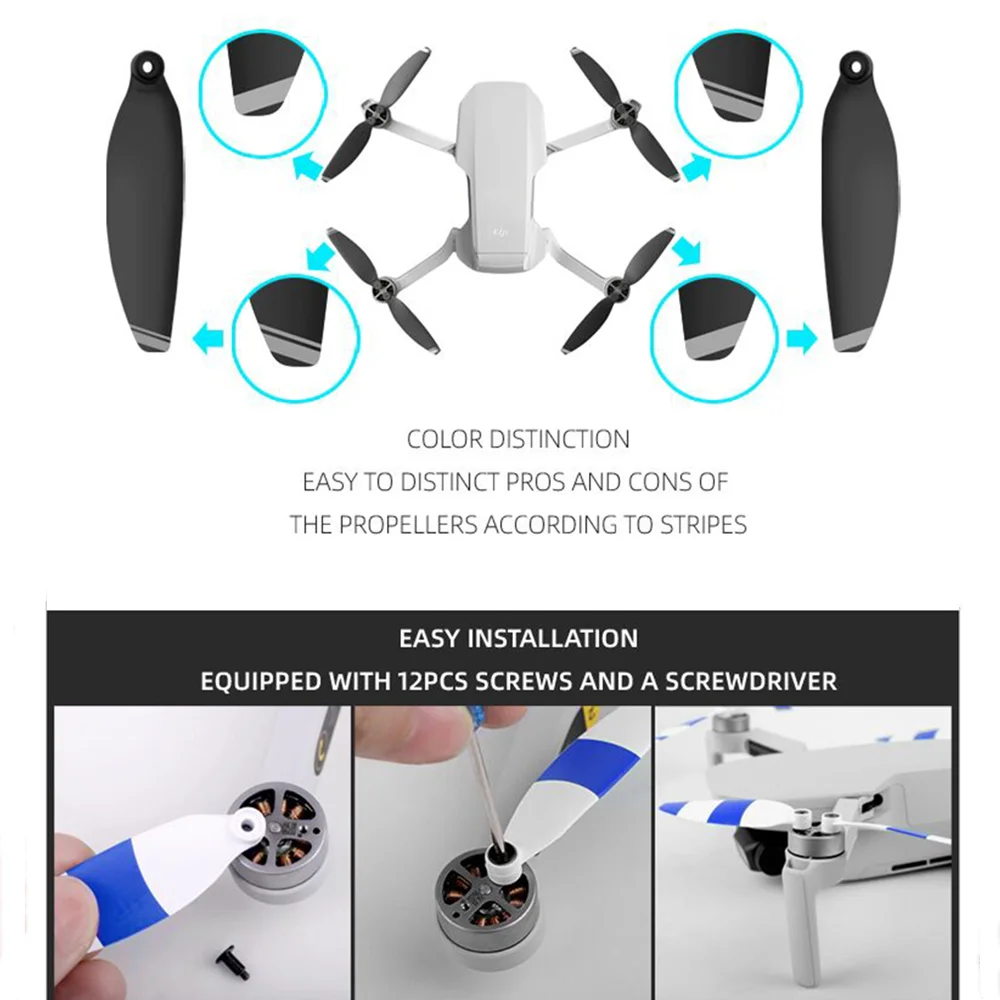 4 пары Mavic мини пропеллеры 4726F малошумные пропеллеры лопасти для DJI Mavic мини-Дрон