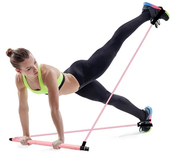 

Pilates Exercise Stick Toning Bar Fitness Home Yoga Gym Body Workout Body Abdominal Resistance Bands Rope Puller Dropshipping