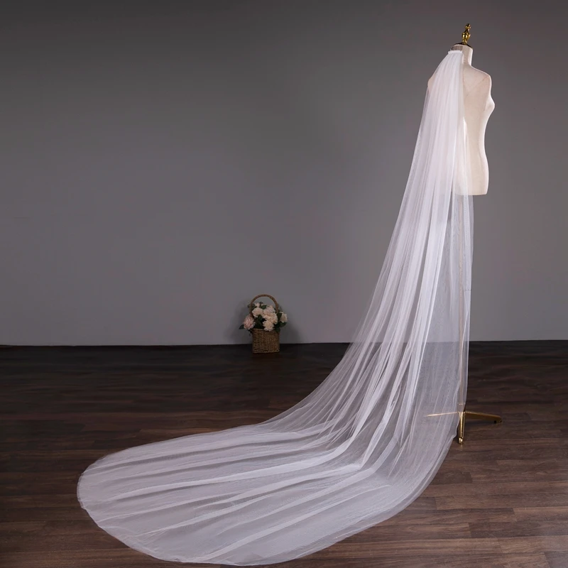 Wedding Accessories Two Layers 3meter 5meter Long Свадебные аксессуары для волос Comb Veil White Ivory Champagne Bridal Veils
